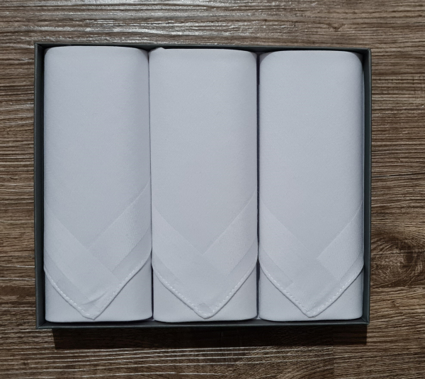 Damen Stoffnastuch 3er Set,Weiss